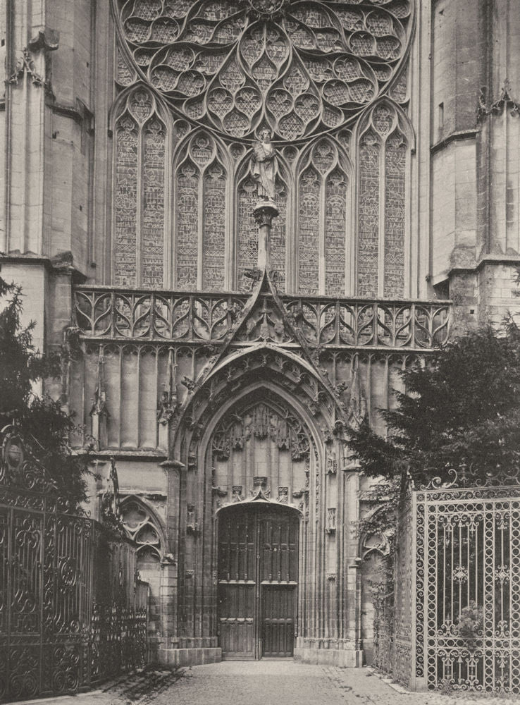 YONNE. Sens- Cathédrale. portail sud 1905 old antique vintage print picture